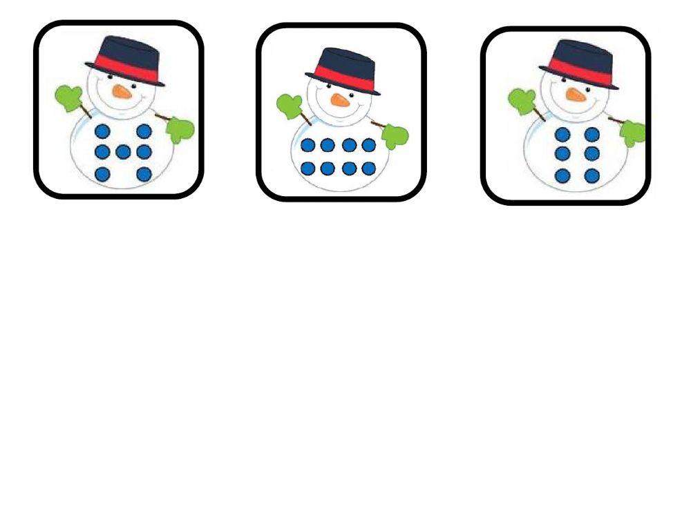Numeración muñecos de nieve (6,7 y 8)