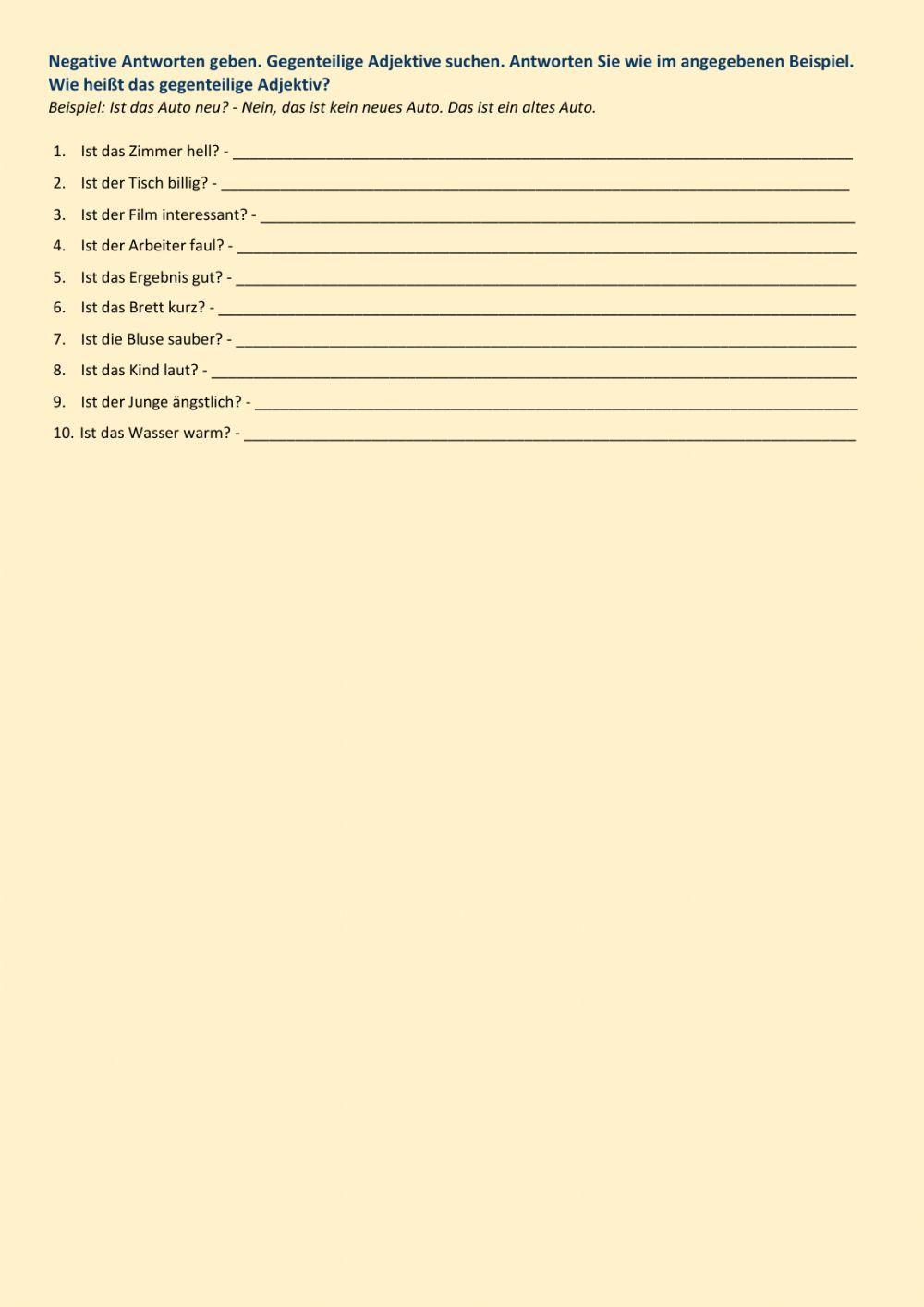 Adjektivdeklination nach unbestimtem Artikel