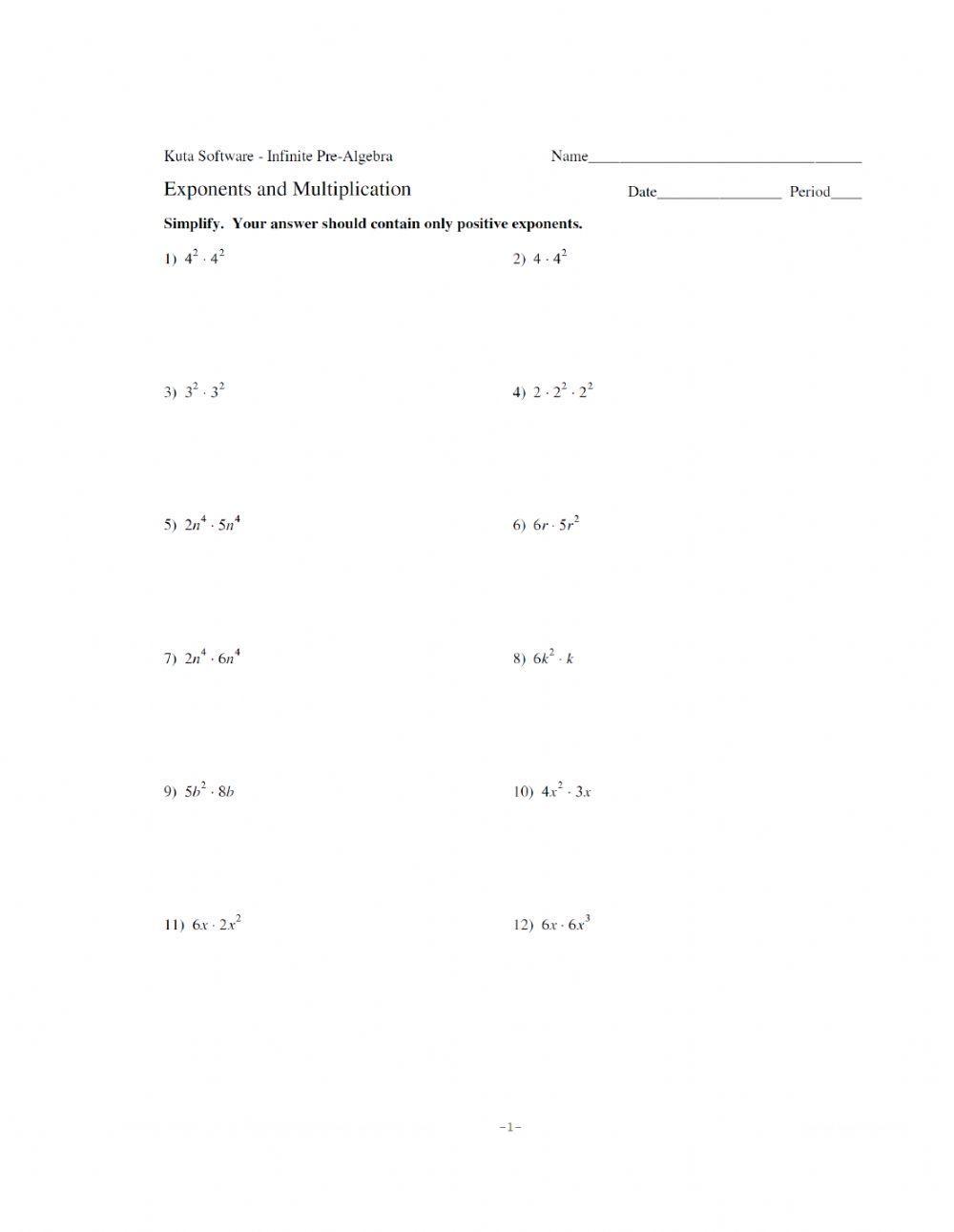 multiplying exponents and powers 2-1