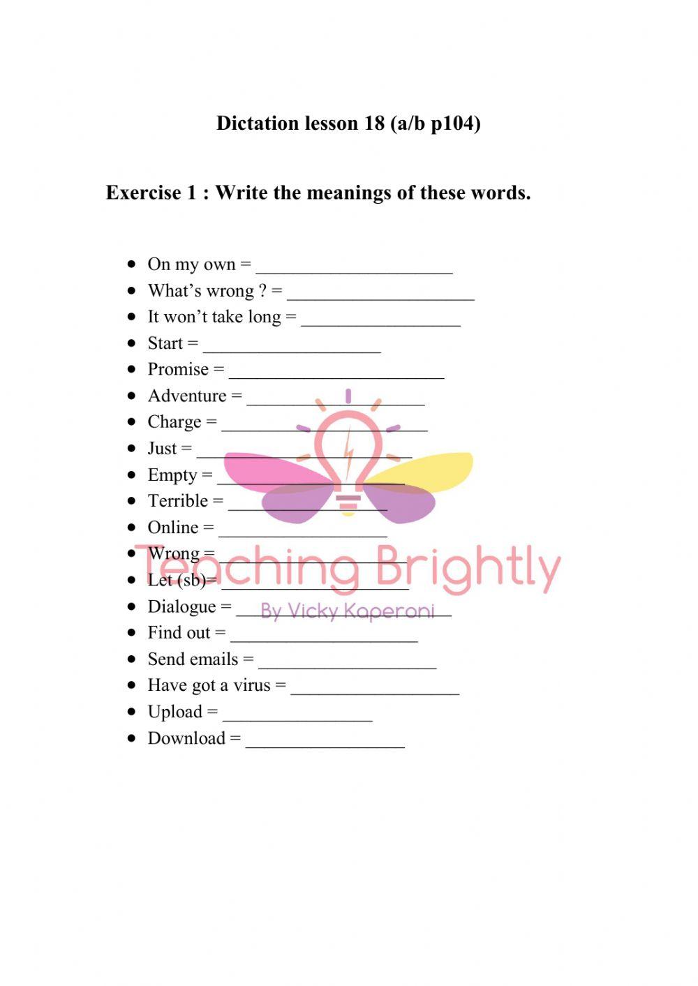 Dictation tech it easy 2 online worksheet live worksheets