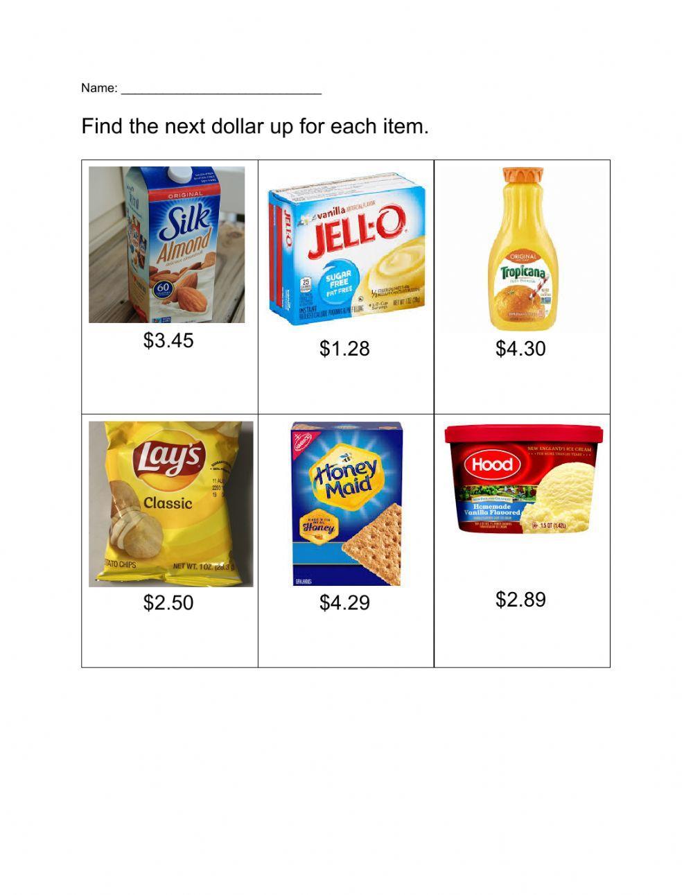 Next Dollar Up exercise | Live Worksheets