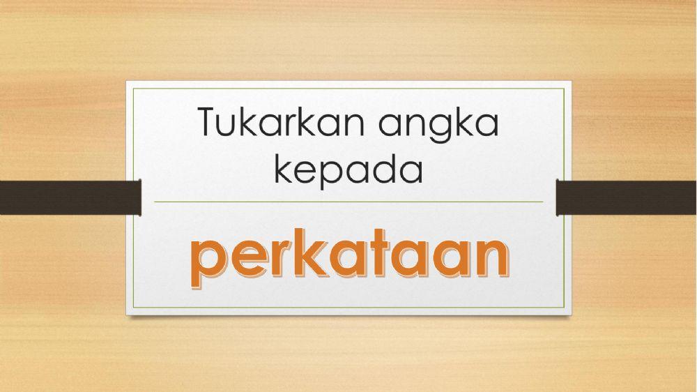 Tulis nombor dalam perkataan