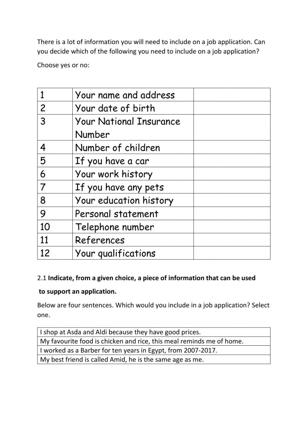NOCN Applying for Jobs and Courses