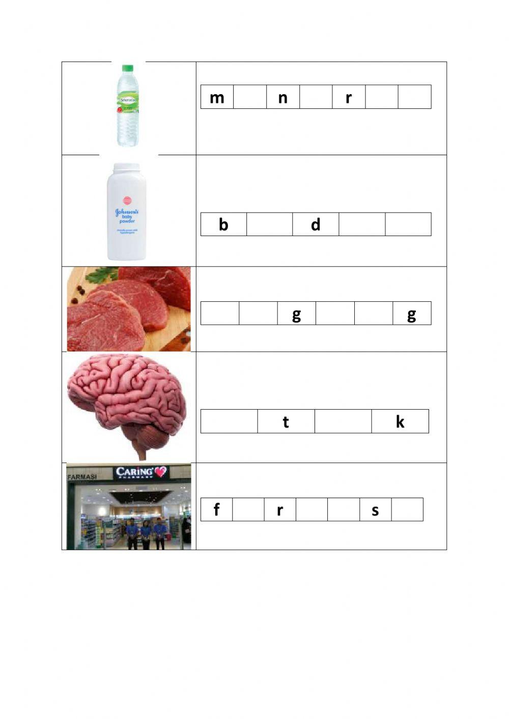 Isi tempat kosong Kesihatan dan kebersihan