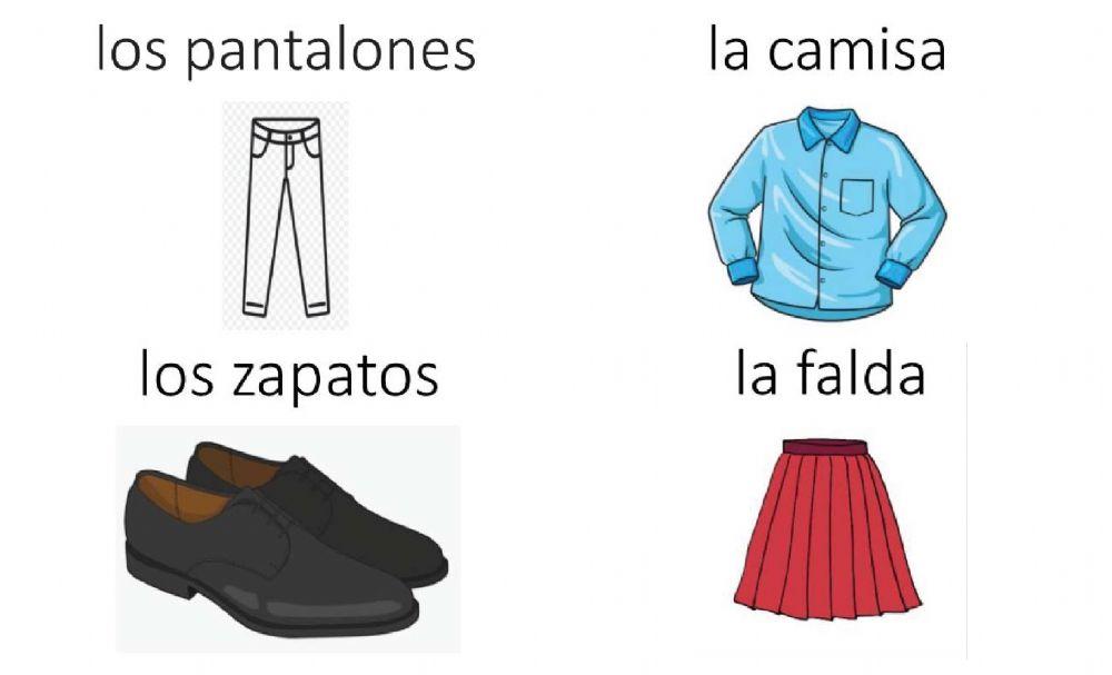La ropa ORAL con pronunciación 12 items 2