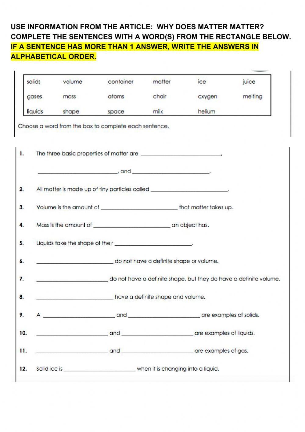 Why does matter matter?