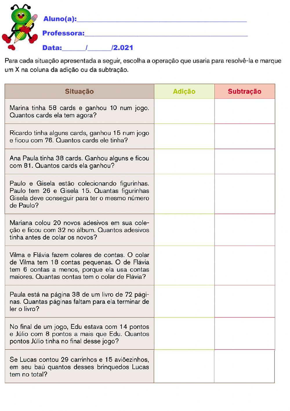 Adição ou Subtração