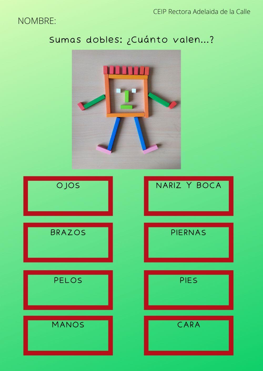 Sumas dobles con monstruo de regletas