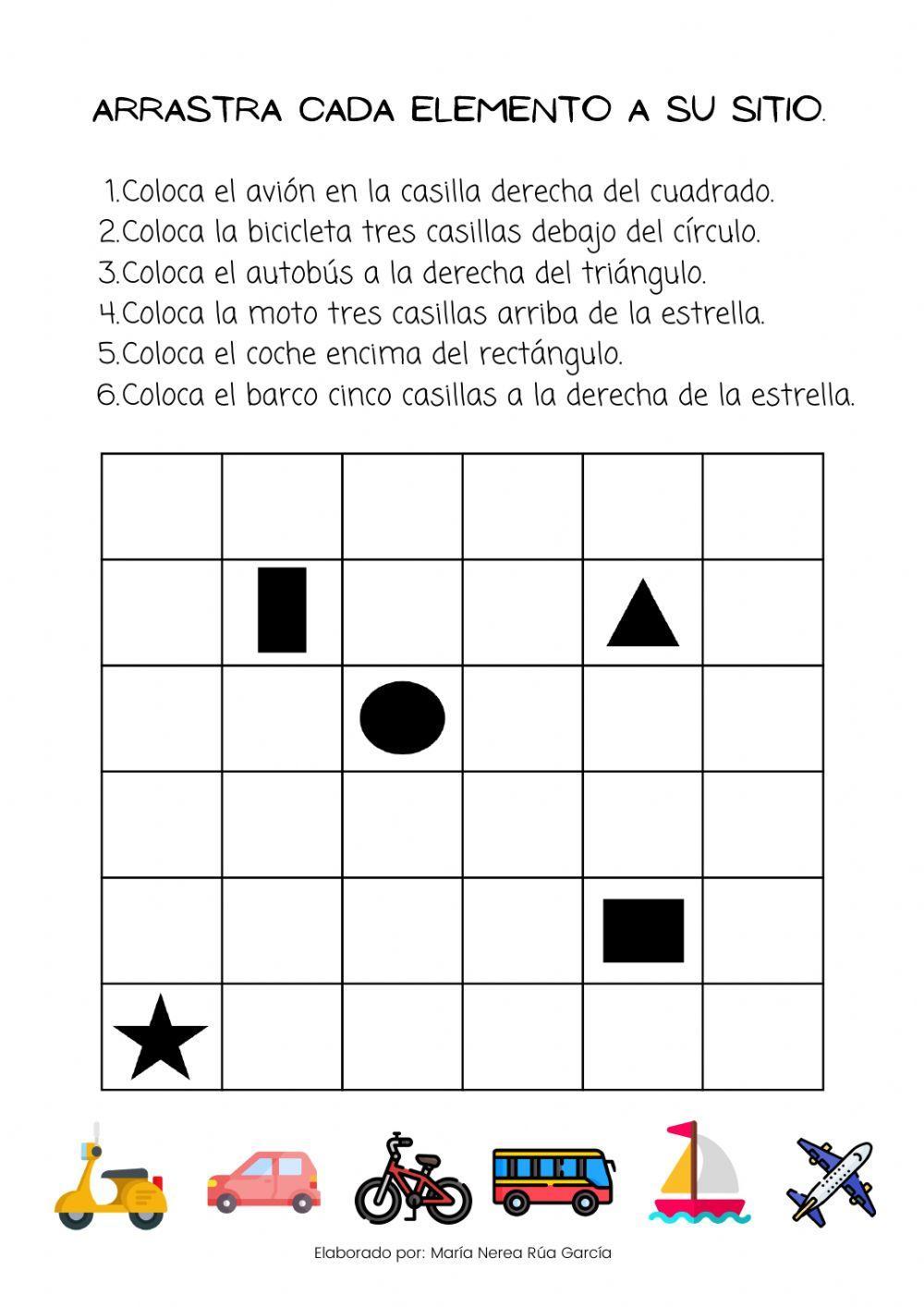 Colocamos cada medio de transporte en su sitio.