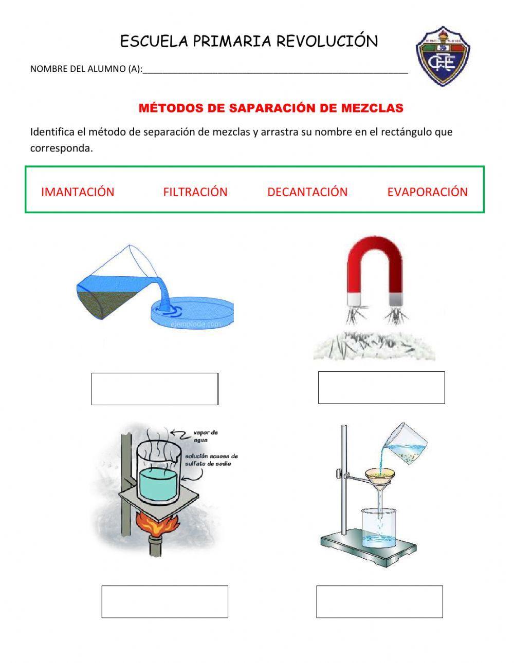 Métodos de separción mezclas