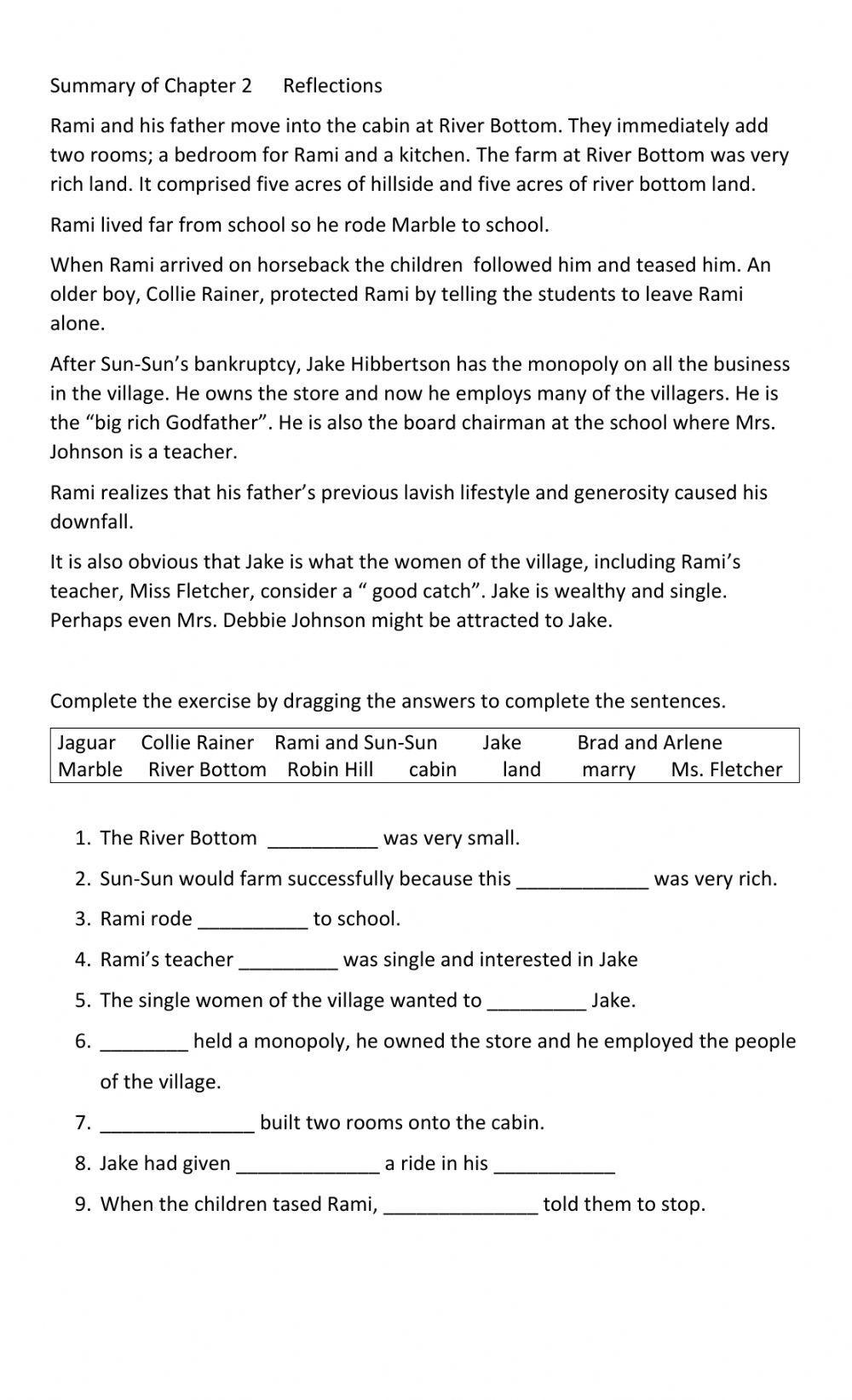 My Father Sun-Sun Johnson Ch 2 Notes