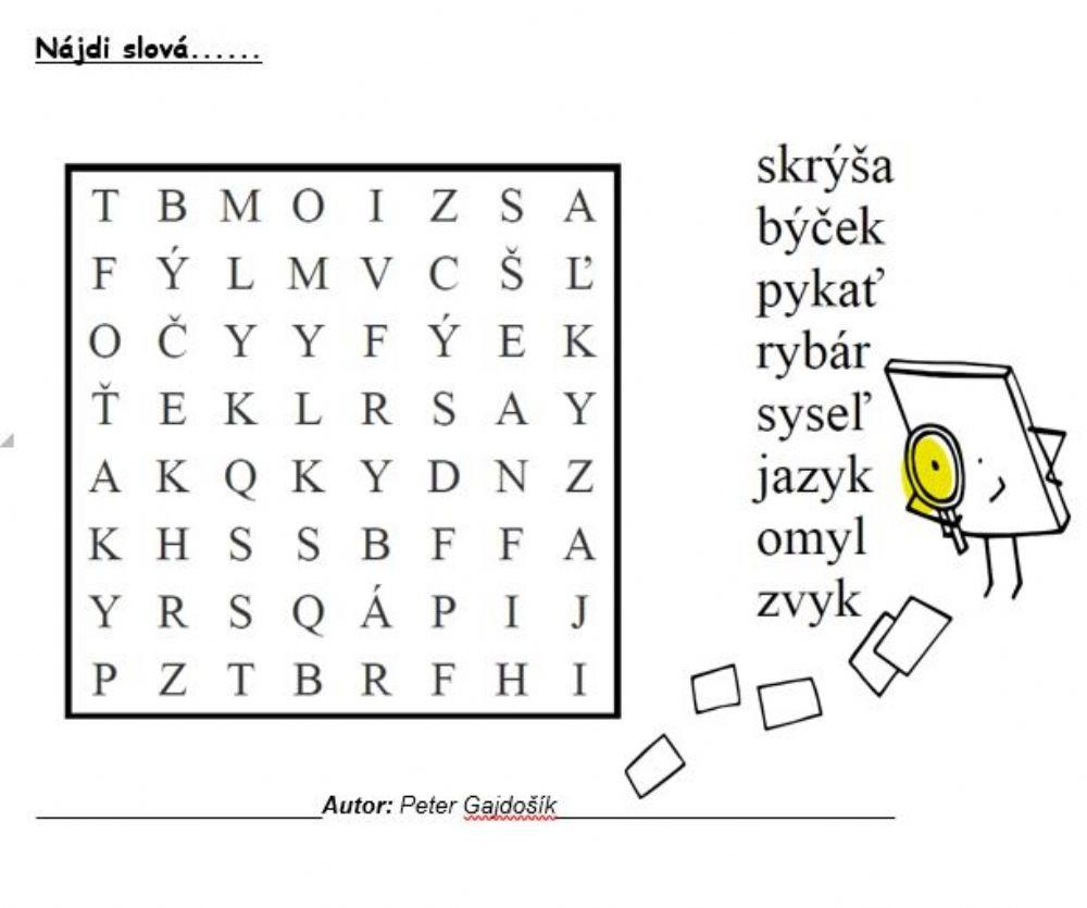 Nájdi vybrané slová  (2)