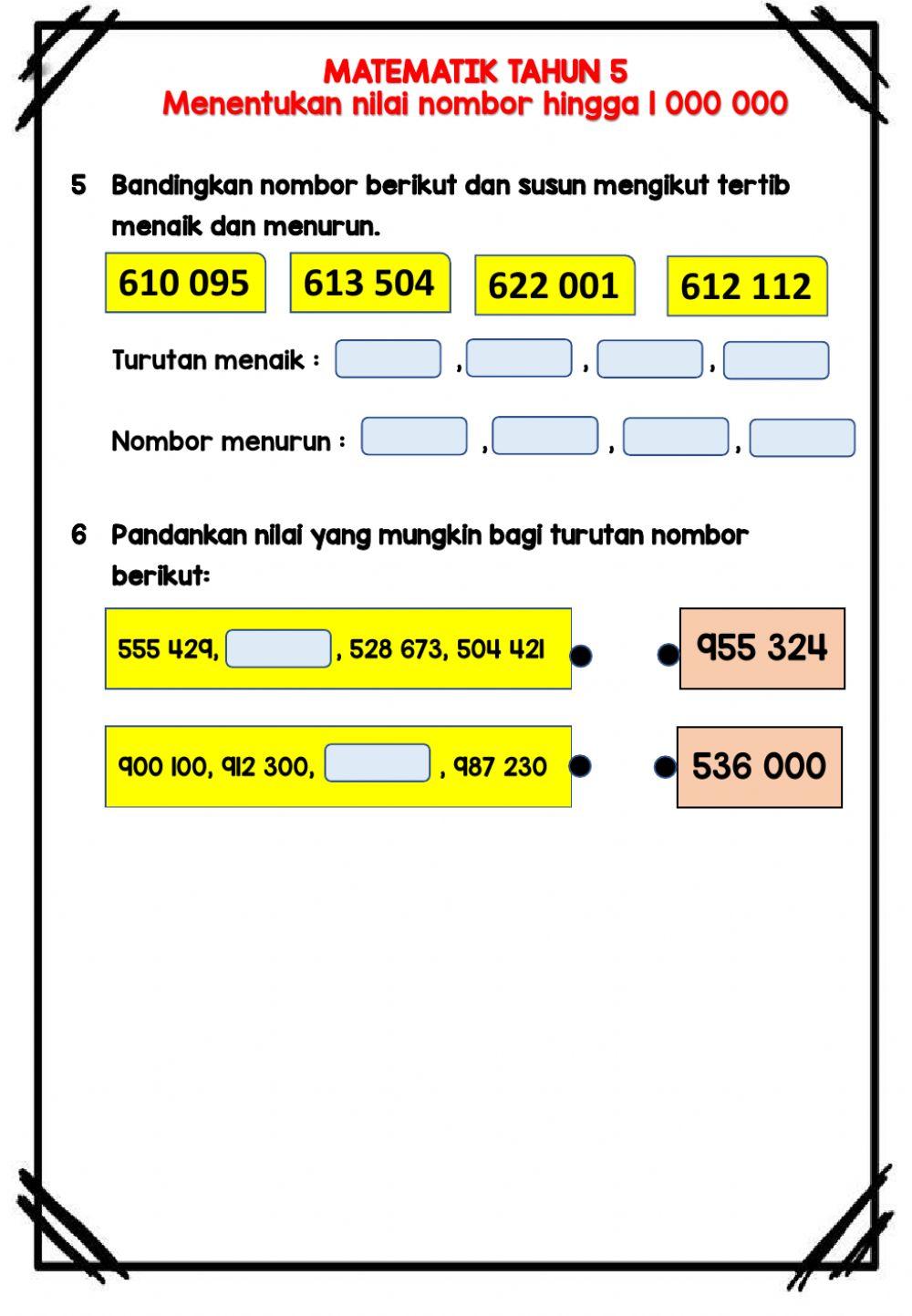Nilai Nombor Tahun 5