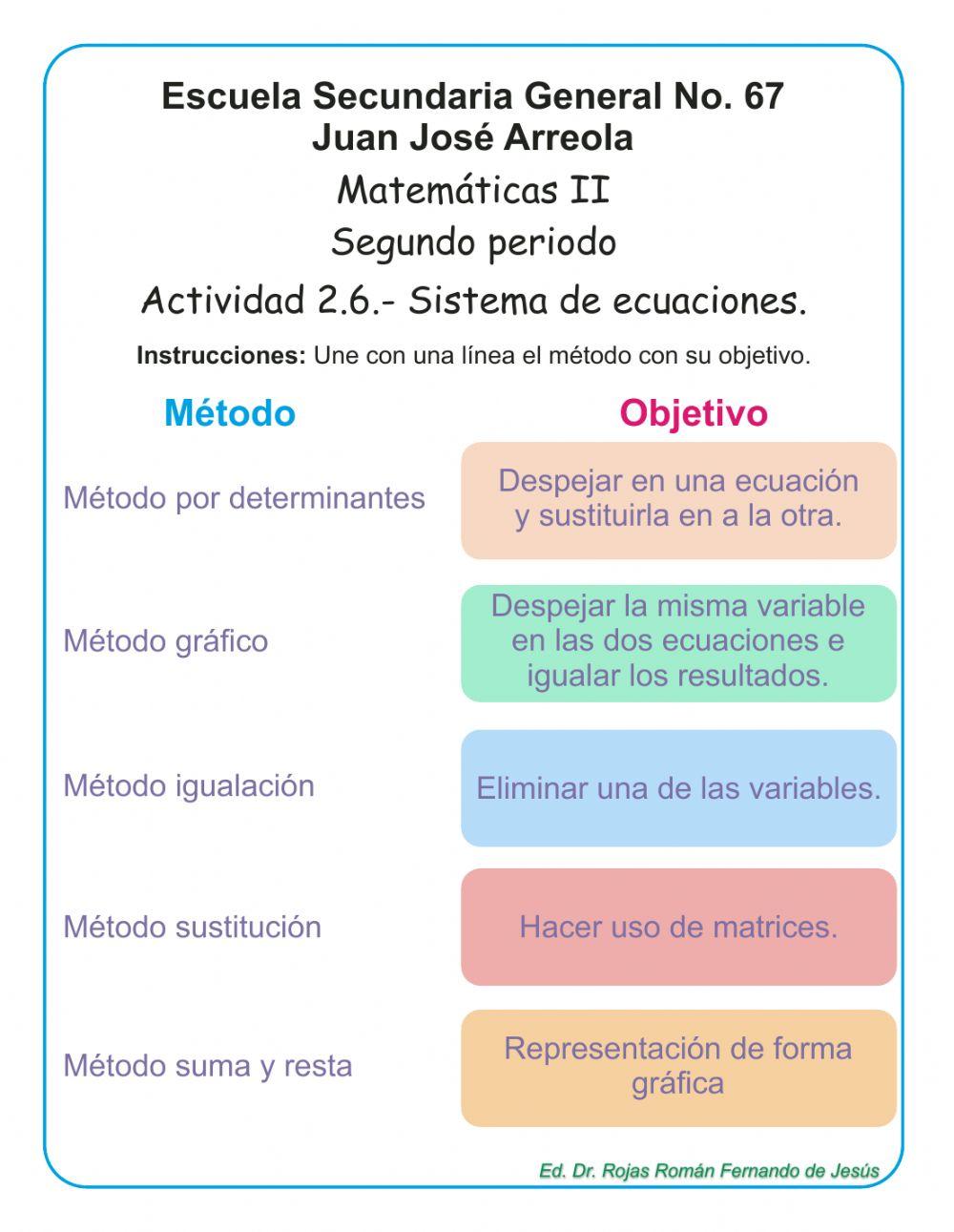 Sistemas de ecuaciones