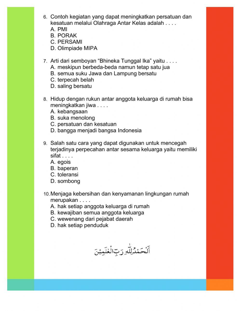 LKS Tematik Tema 5 (Muatan PPKn - Persatuan & Kesatuan)