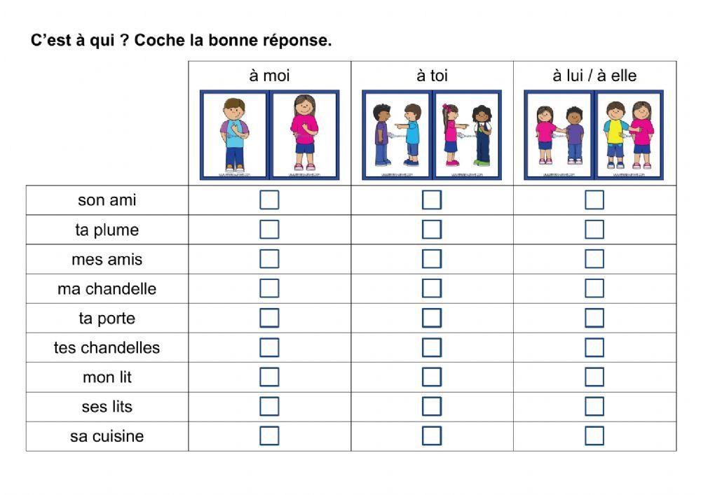 Les adjectifs possessifs