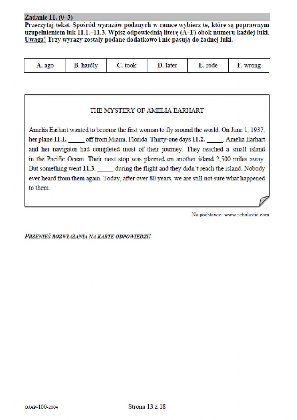 Egzamin Ósmoklasisty CKE probny 23 kwietnia 2020 wersja X - A.Soszka - od ćw. 6 ćwiczenia