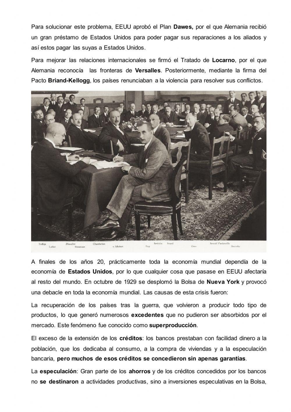 El mundo de entreguerras y Gran Depresión