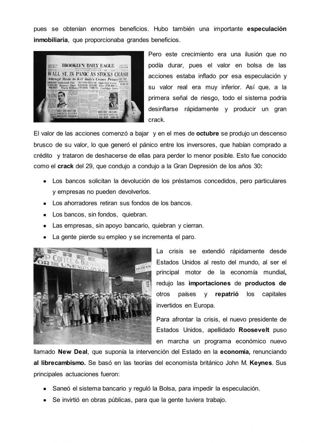 El mundo de entreguerras y Gran Depresión