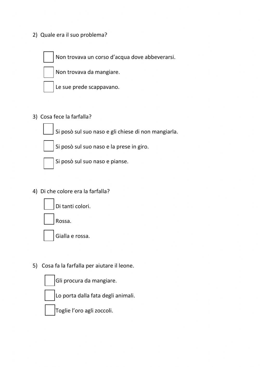 Lettura e comprensione