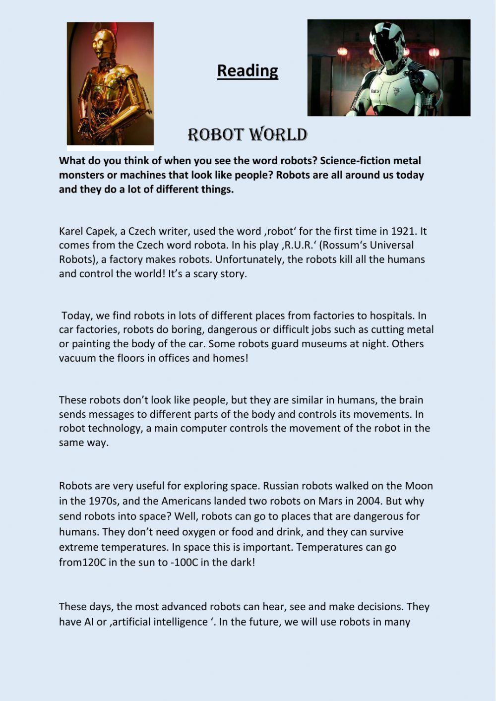 Reading - Robot world