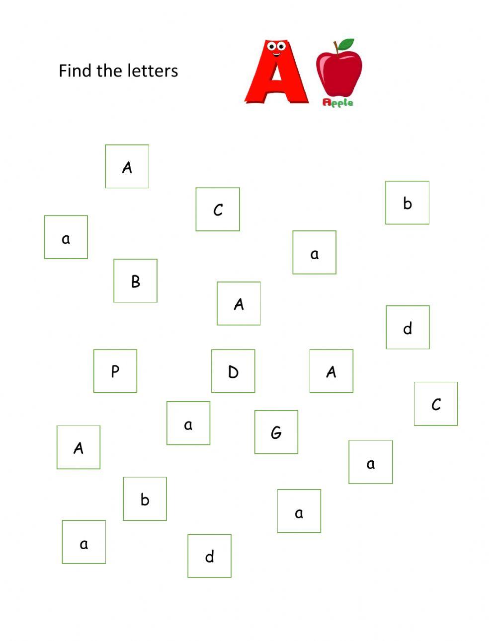 Find the letter A