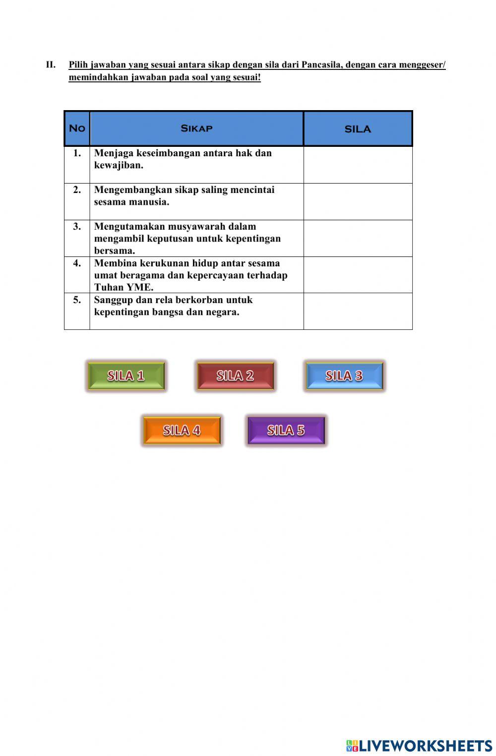 LKPD Kelas 6 PKn Nilai-Nilai Pancasila