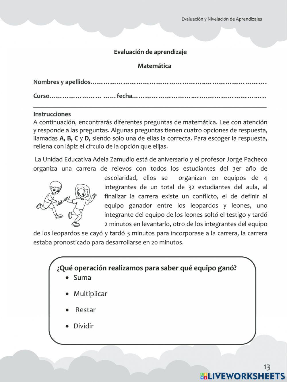 Evaluacion diagnostica