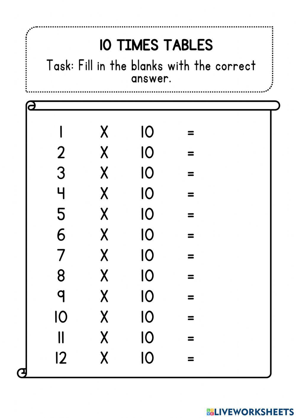 10 Times Tables
