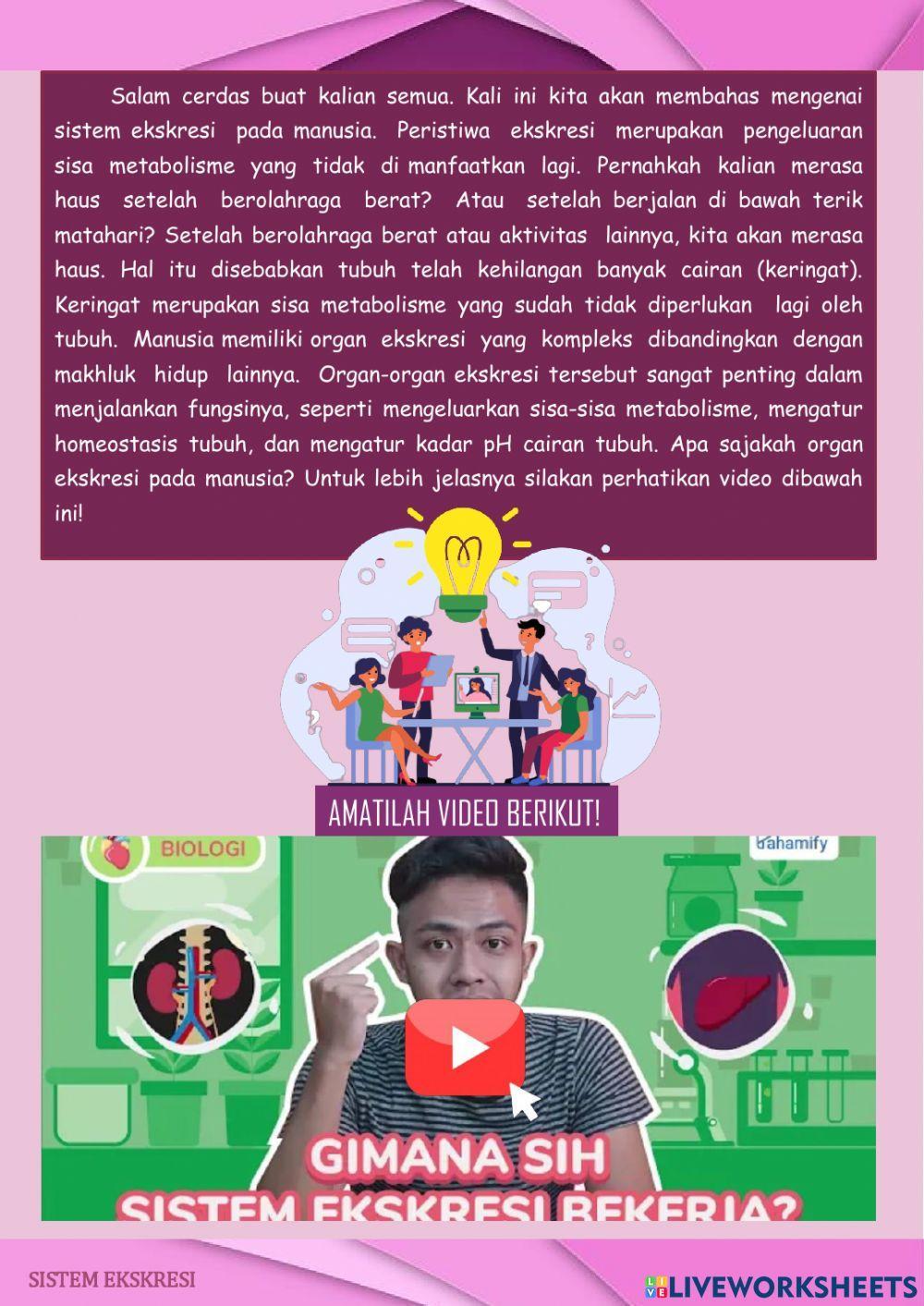 LDS sistem ekskresi SMP kelas 8