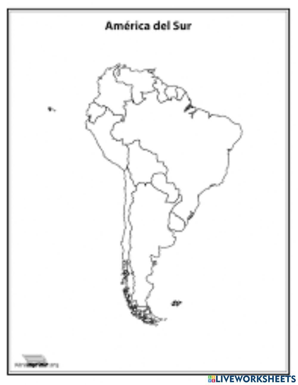 Mapa político américa del sur