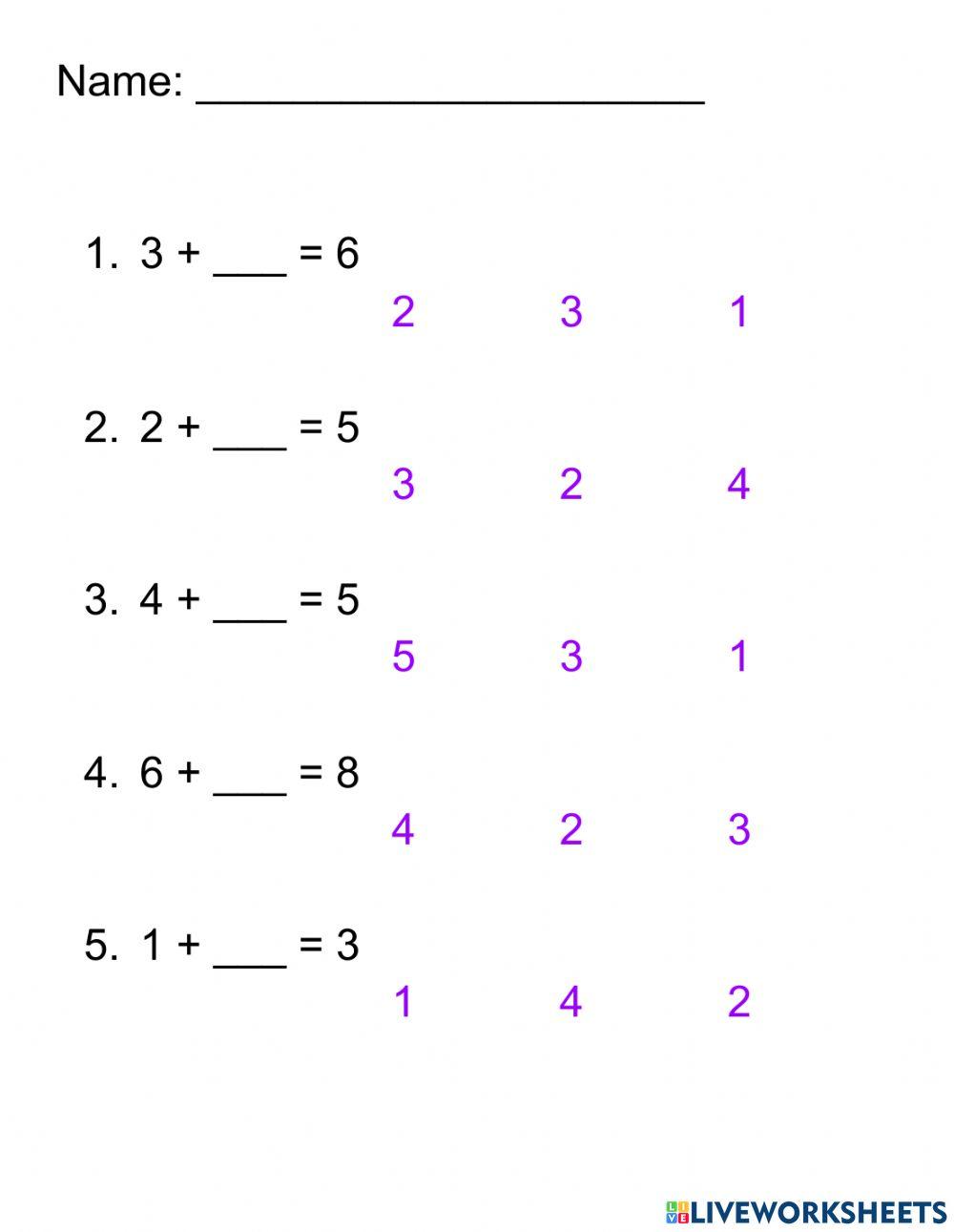 Find The Missing Number Math Problem