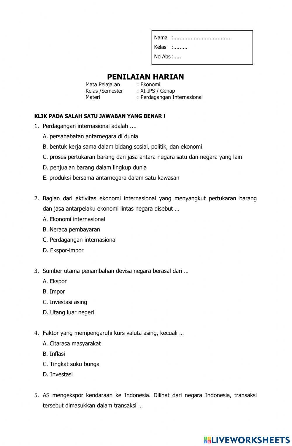 Perdagangan Internasional