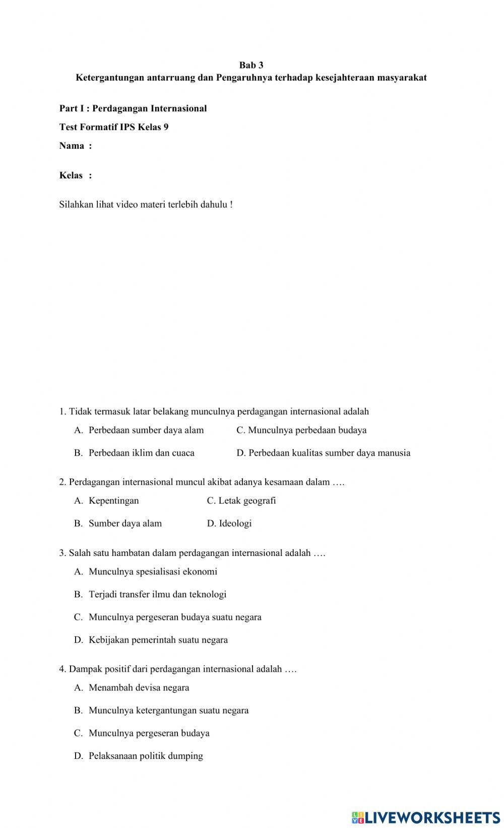 Ketergantungan antarruang dan Pengaruhnya terhadap kesejahteraan masyarakat