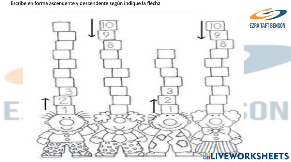 Números en forma ascendente y descendente