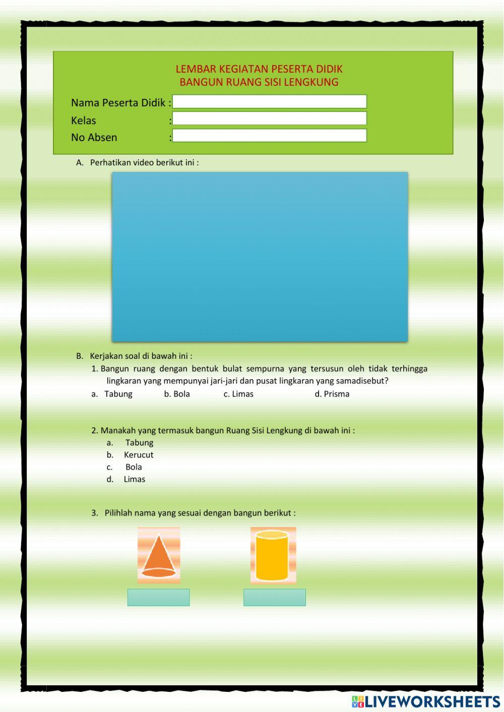 Lkpd bangun ruang sisi lengkung