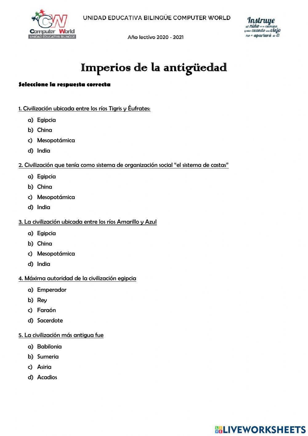 Civilizaciones Antiguas