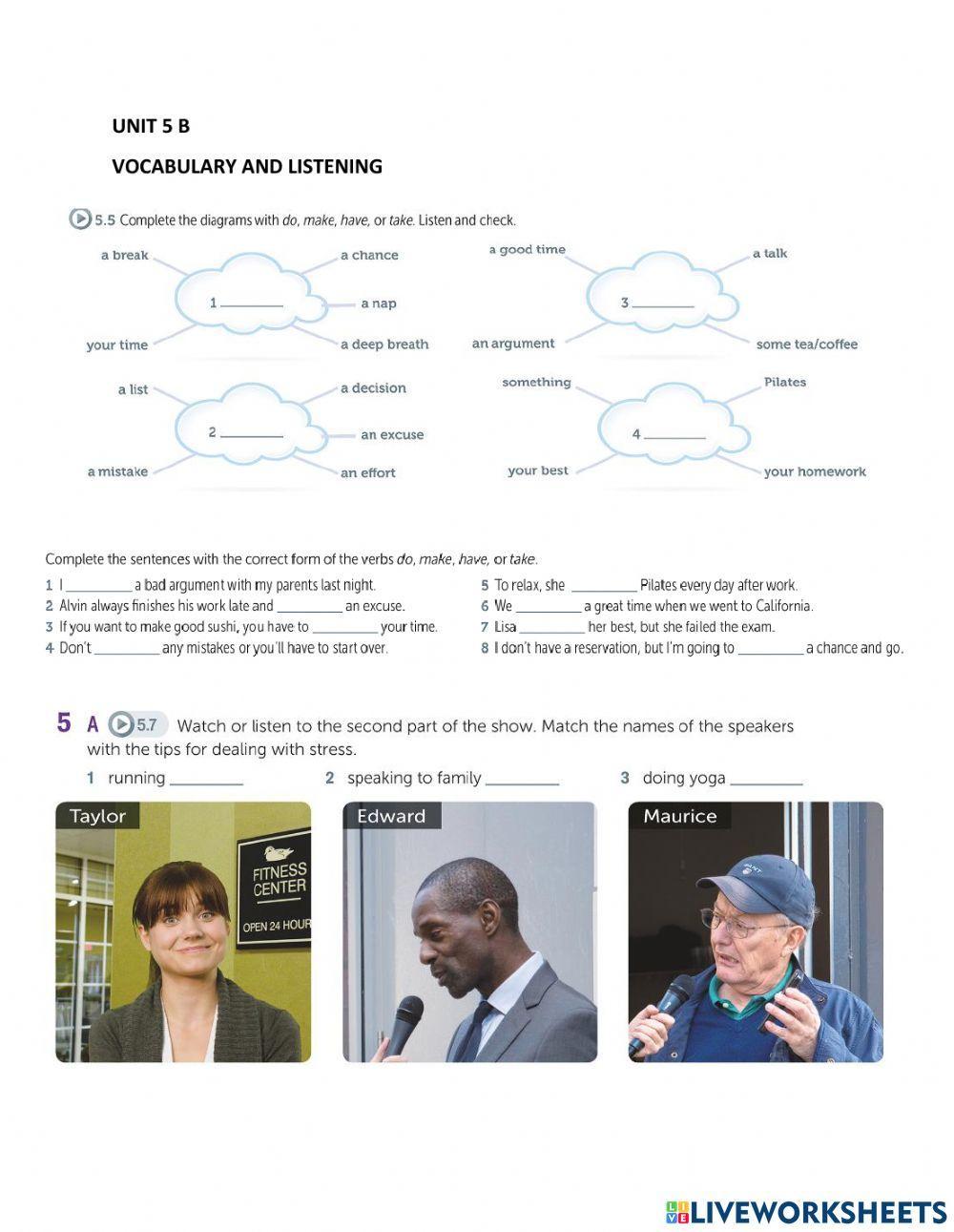 I 3 Unit 5 B Vocabulary and listening