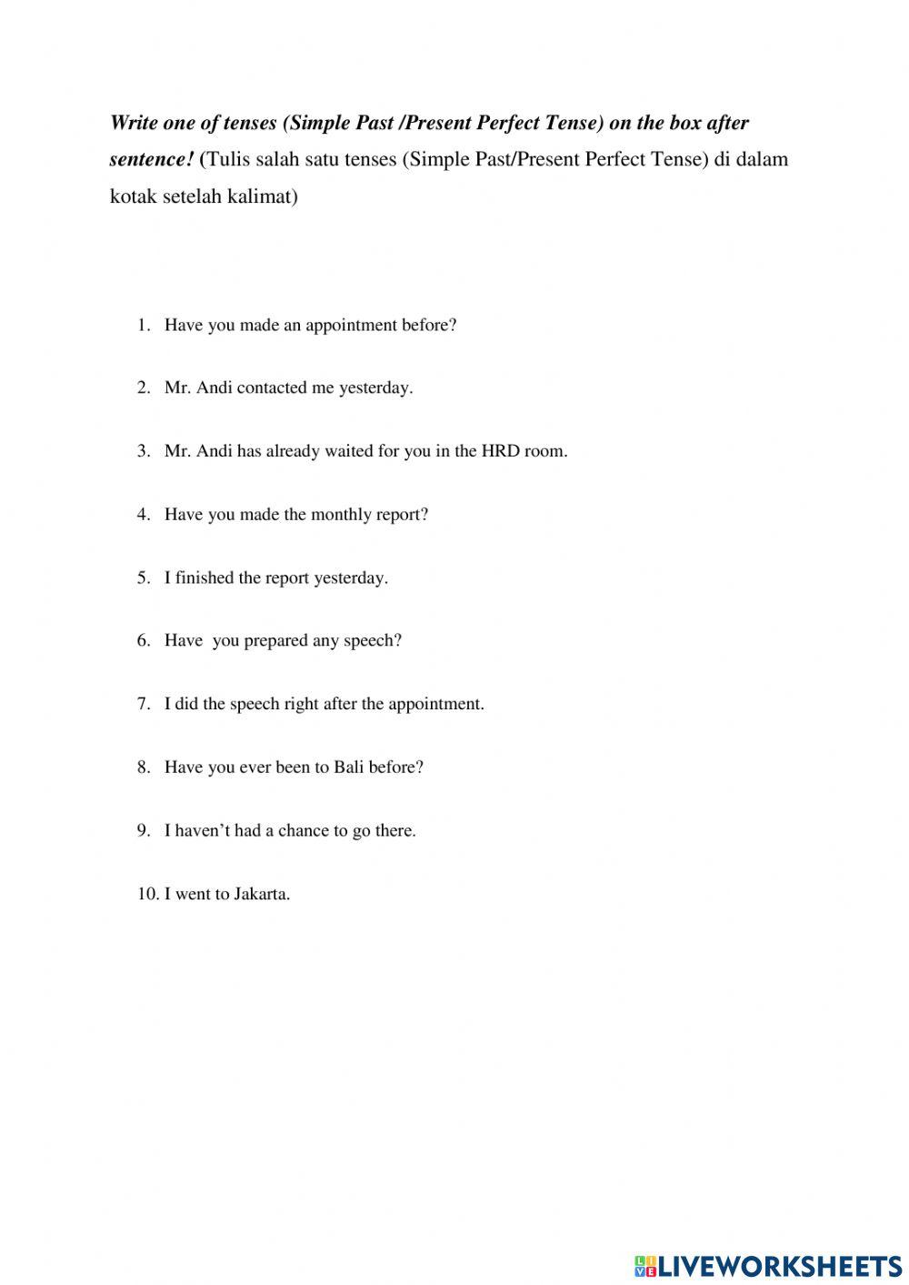 Simple past & simple perfect