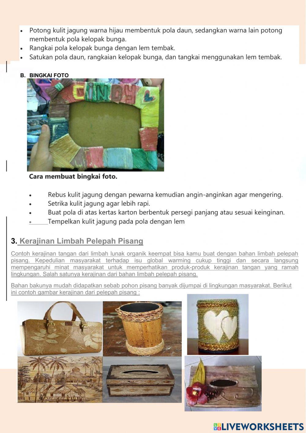 PRAKARYA Kerajinan Limbah Lunak Kelas VII Semester 2-Minggu ke4