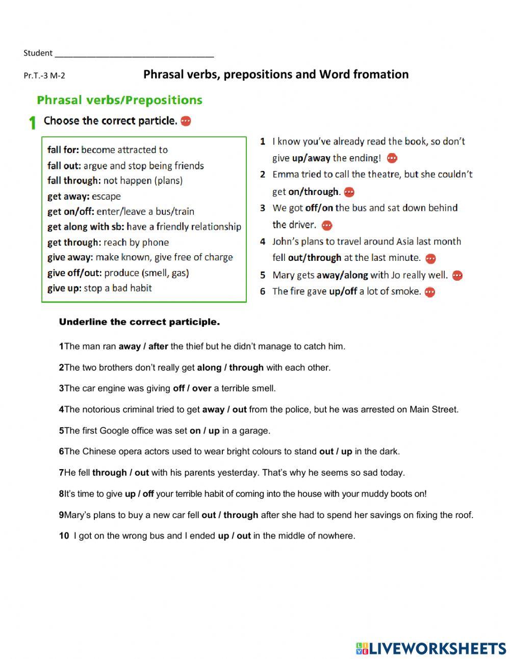 Prime Time - 3 M-2 Phrasal verbs, Prepositions, Word formation