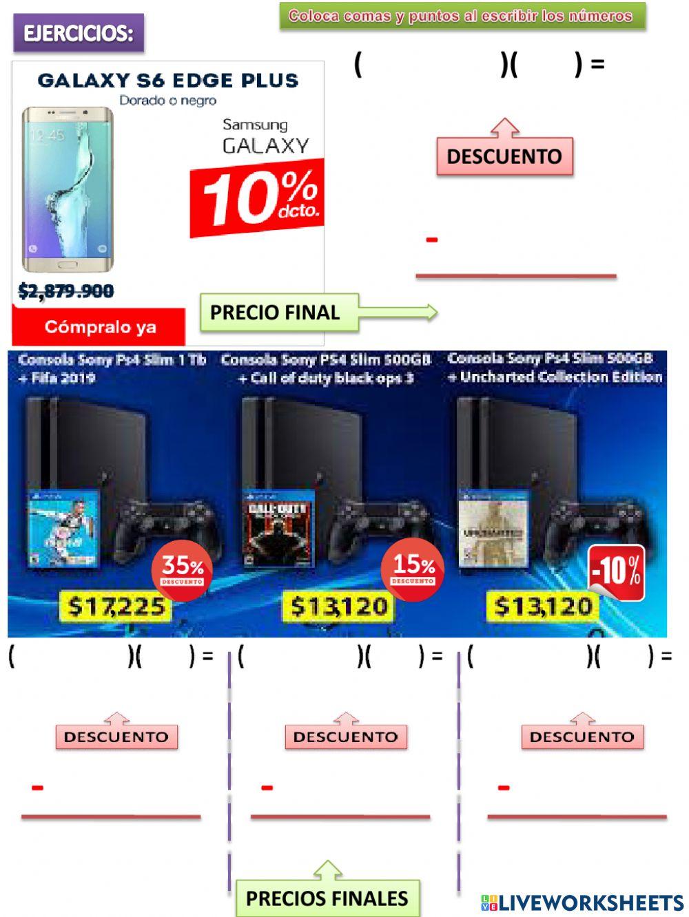 Porcentajes en los descuentos