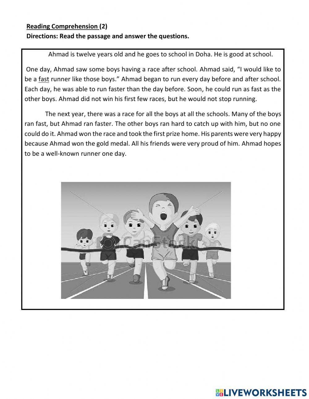 Reading Worksheet 1 online exercise for | Live Worksheets