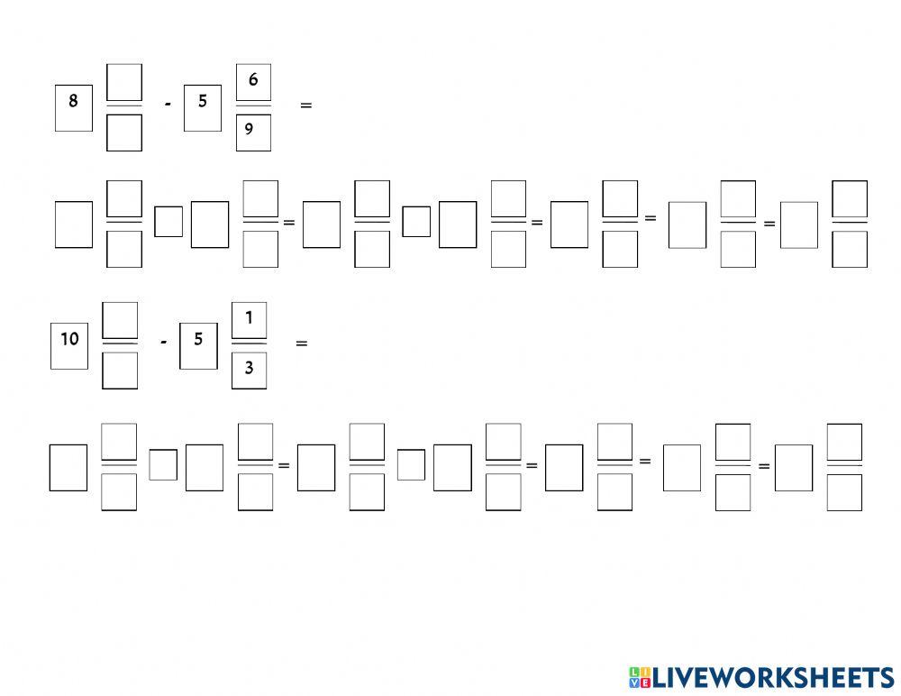 חיסור שברים