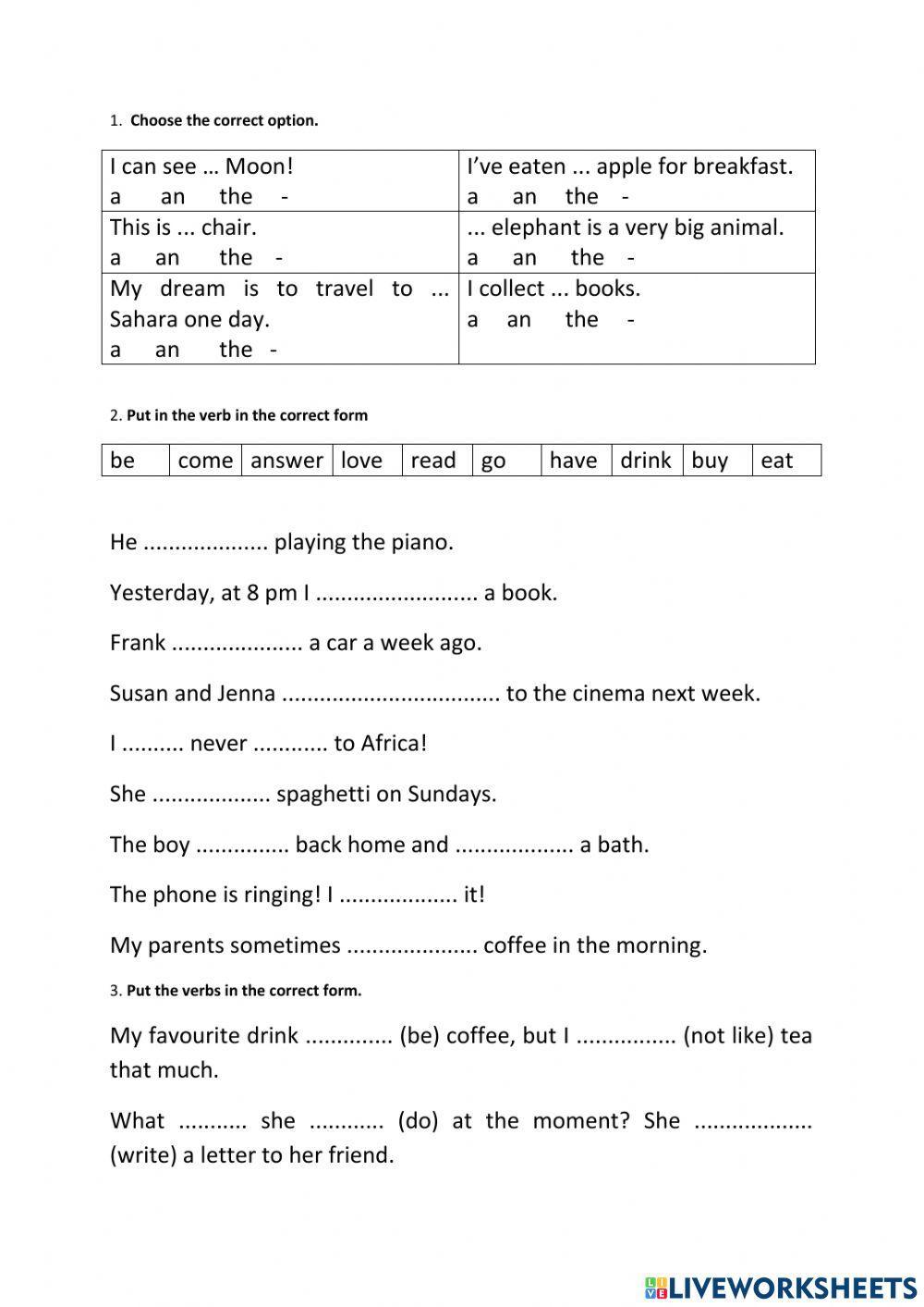 Grammar test Grammar test