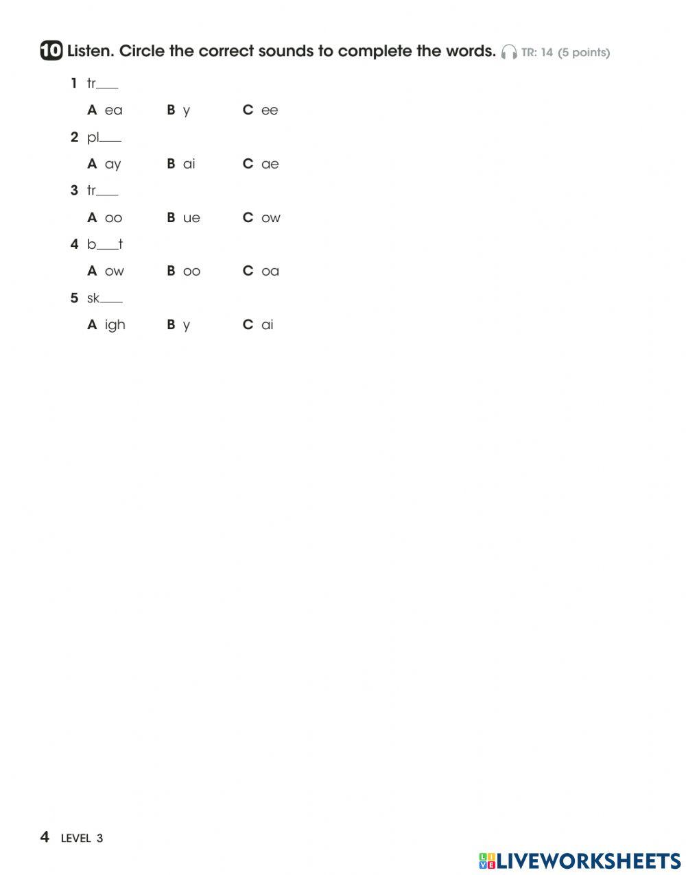LKC test level 3 (1 - 6) 