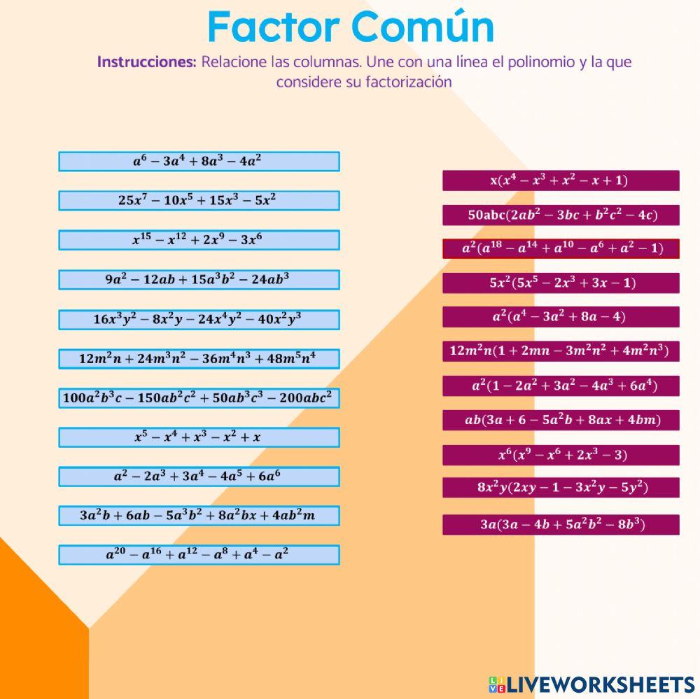 Factor Común Factor Común