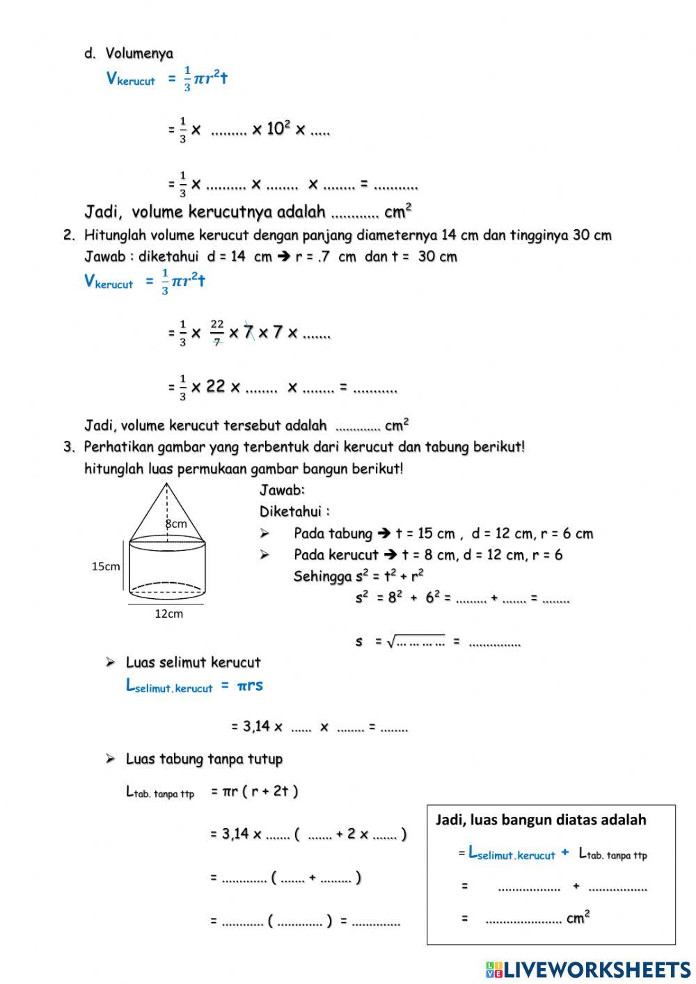 Luas dan Volum Kerucut
