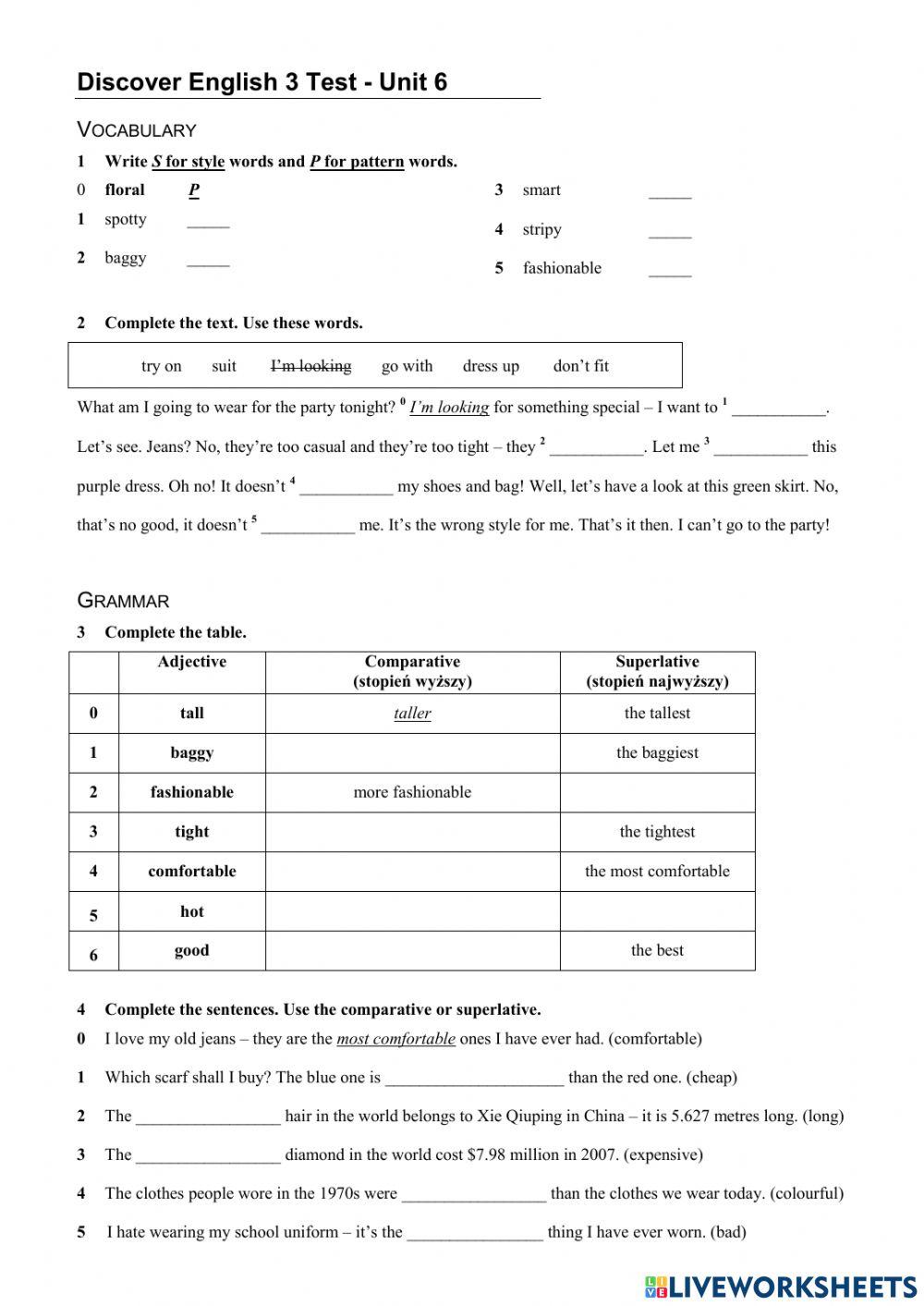 711510 | Discover English 3 Unit Test 6 | english_plus