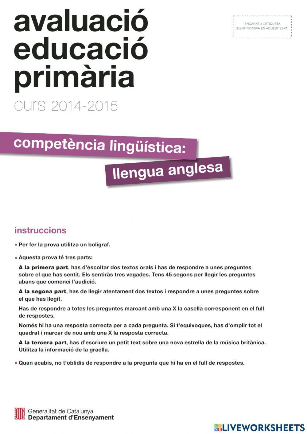 Competències bàsiques anglès 14-15